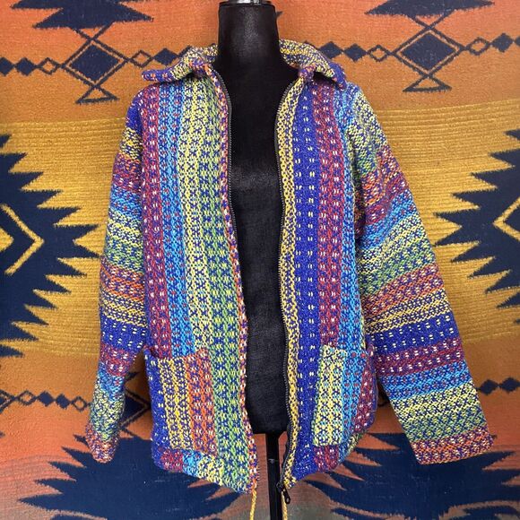 Vintage Spirit Of The Andes Wool Blend Zip Up Sweater Coat. M/L. Pockets! - Picture 7 of 16